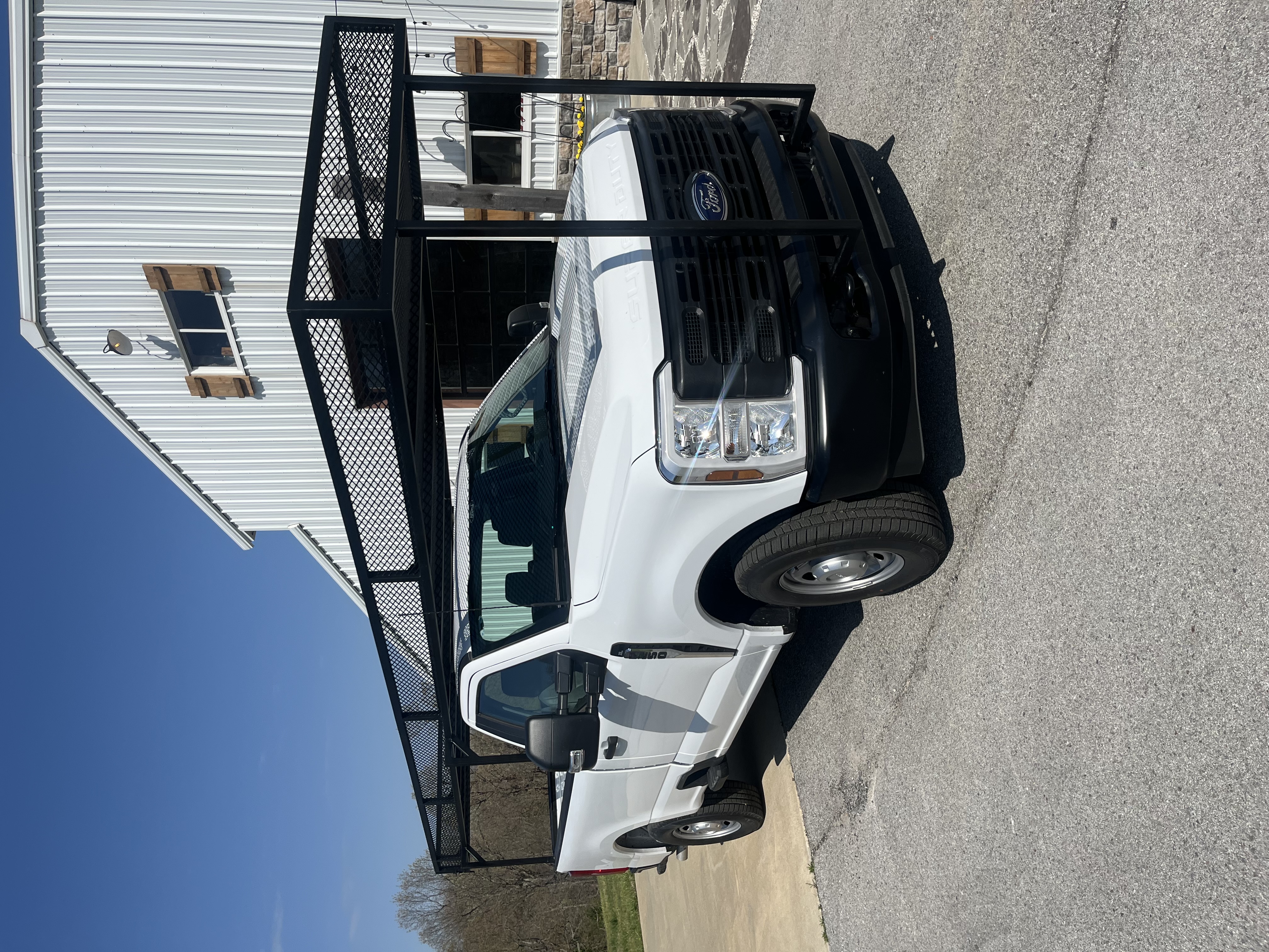 Custom steel rack on truck